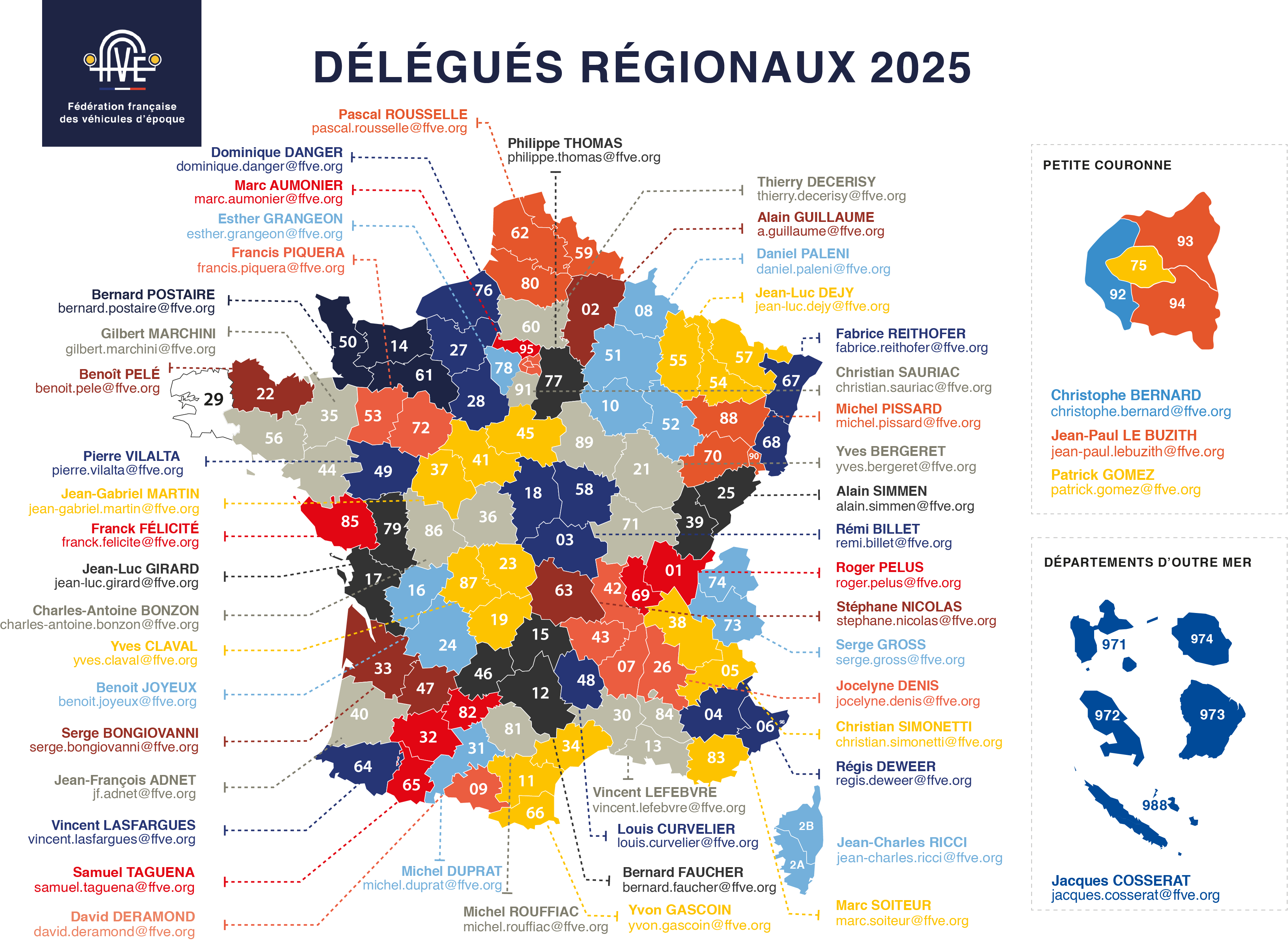 Carte des délégués régionaux